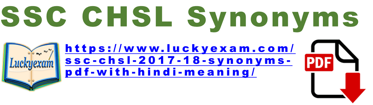 ssc chsl synonyms with hindi meaning