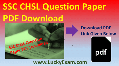 SSC CHSL Question Paper PDF Download