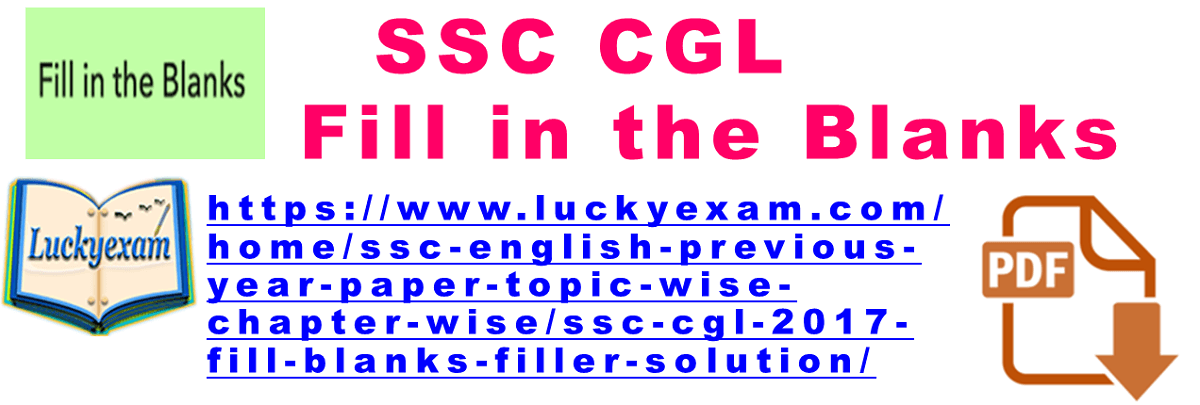 SSC CGL 2017 Fill in the Blanks