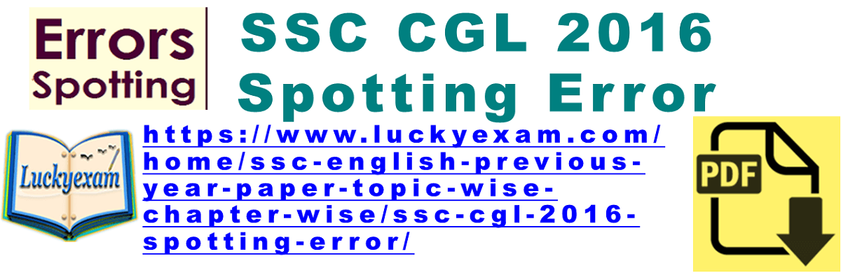 SSC CGL 2016 Spotting Error