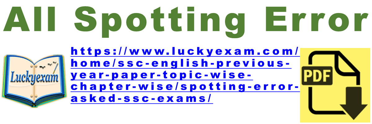 Spotting Error asked in SSC Exam