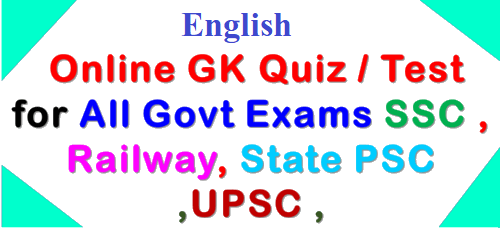 Online GK Quiz Question for All Govt 