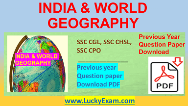 SSC Previous Year Paper India & World Geography PDF Download