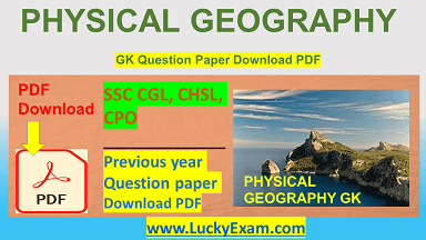 SSC Previous Year Paper Physical Geography PDF Download