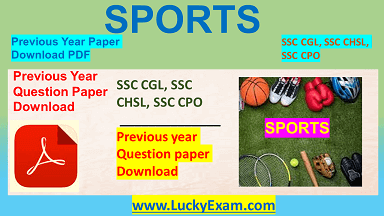 SSC Previous Year Paper Sports PDF Download