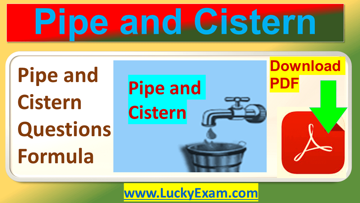 Pipe and Cistern Questions Formula in Hindi PDF
