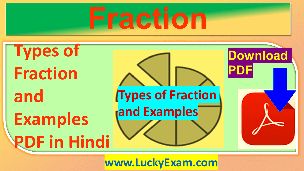 Types of Fraction and Examples PDF in Hindi