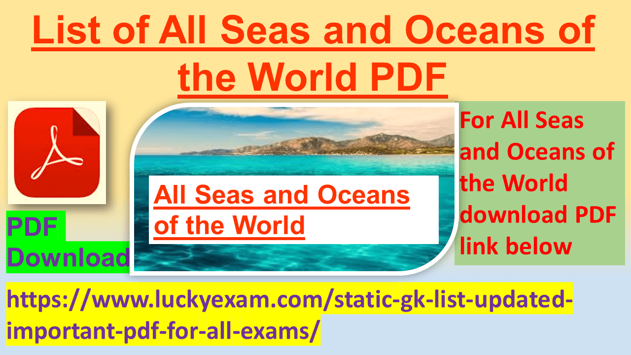 List of All Seas and Oceans of the World PDF
