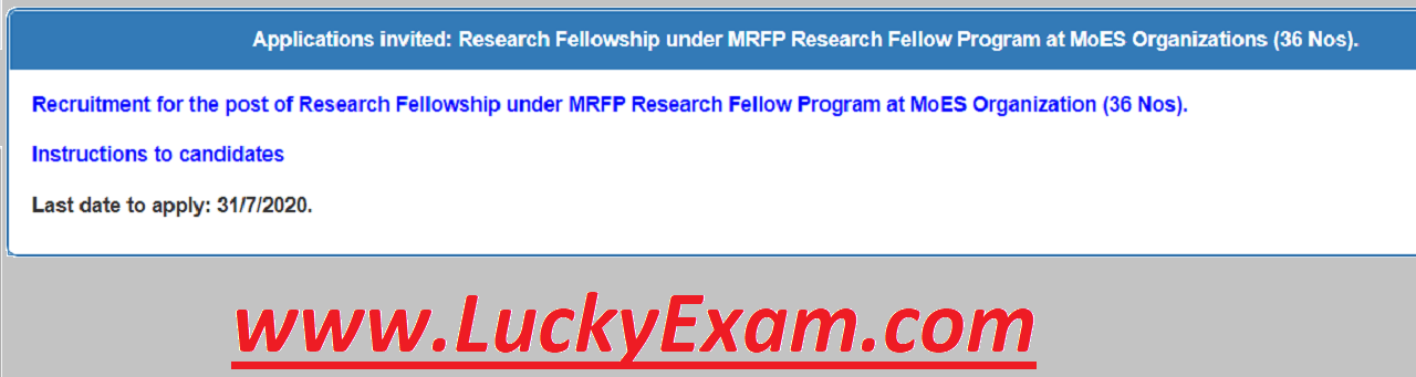 IITM Research Fellowship Post 2020 Online Form